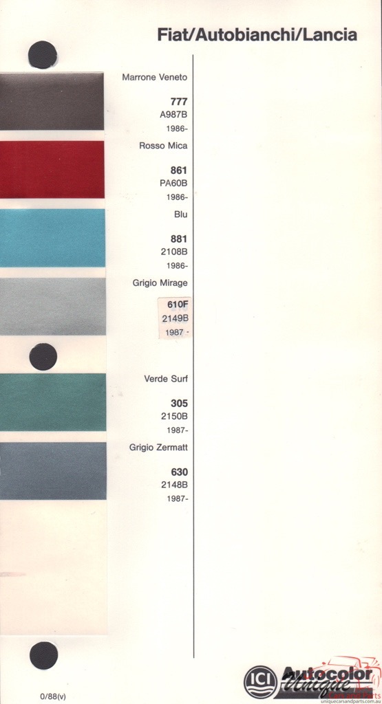 1986-1990 Fiat Paint Charts Autocolor 2